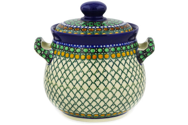 7" Jar with Lid and Handles Ceramika Artystyczna UNIKAT H2129E