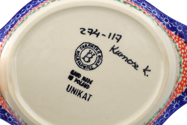 9" Platter with Handles Ceramika Bona UNIKAT H2240J