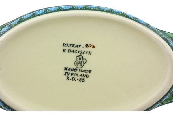 9" Oval Baker with Handles Ceramika Artystyczna UNIKAT H3868G