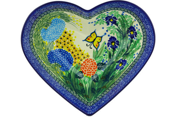 11" Heart Shaped Bowl Ceramika Artystyczna UNIKAT H4370G