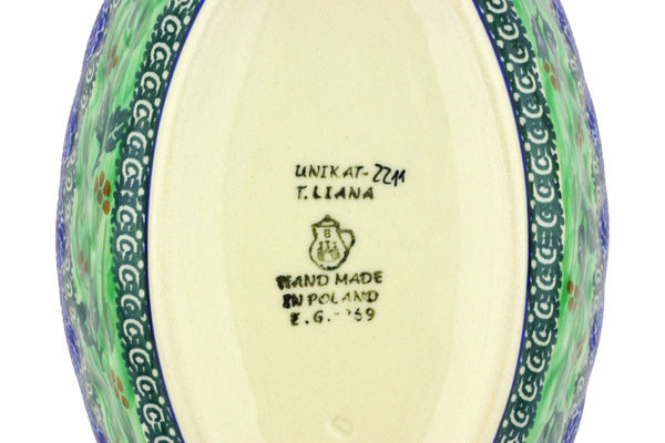 9" Oval Bowl Ceramika Artystyczna UNIKAT H4396G