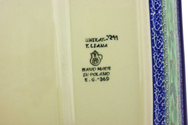 13" Rectangular Baker Ceramika Artystyczna UNIKAT H4498G