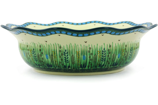 14" Scalloped Bowl Ceramika Artystyczna UNIKAT H4527G