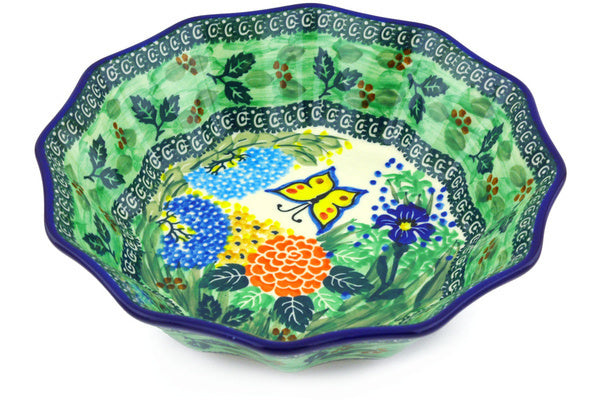 9" Fluted Bowl Ceramika Artystyczna UNIKAT H4537G
