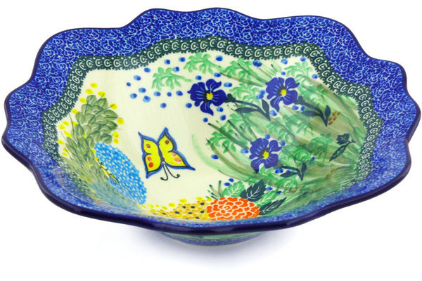 12" Scalloped Bowl Ceramika Artystyczna UNIKAT H4555G