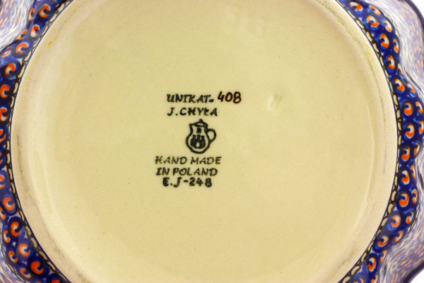9" Scalloped Fluted Bowl Ceramika Artystyczna UNIKAT H4712G