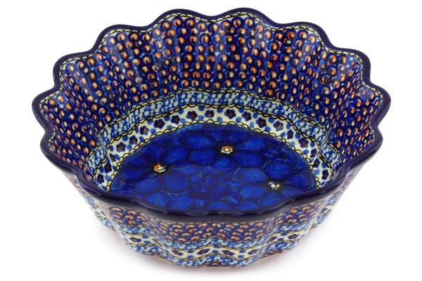 9" Scalloped Fluted Bowl Ceramika Artystyczna UNIKAT H4712G