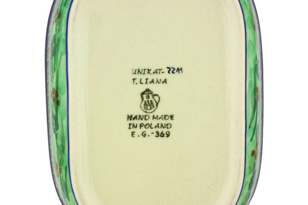 8" Oval Baker with Handles Ceramika Artystyczna UNIKAT H4858G