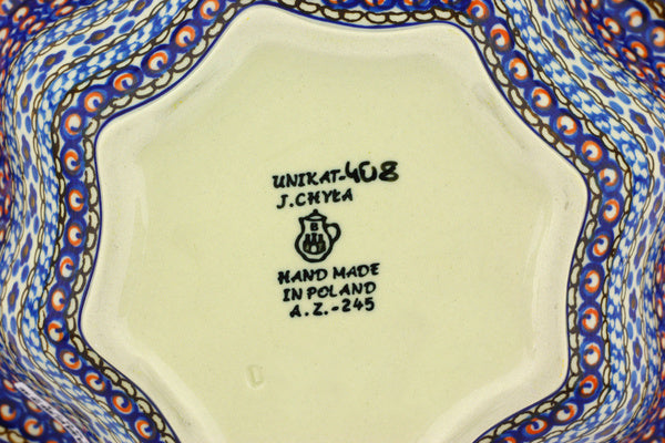 10" Scalloped Fluted Bowl Ceramika Artystyczna UNIKAT H4923G