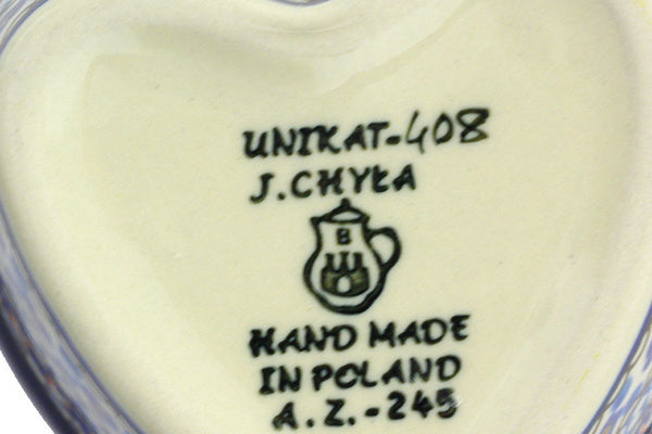 4" Heart Shaped Bowl Ceramika Artystyczna UNIKAT H5403G