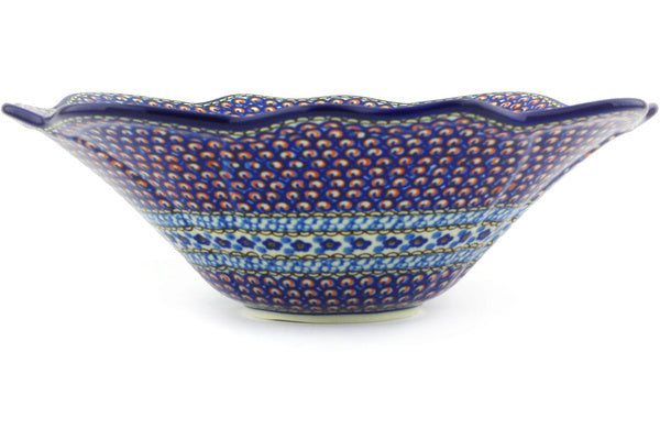 12" Scalloped Bowl Ceramika Artystyczna UNIKAT H5478G