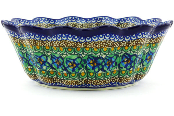 9" Scalloped Fluted Bowl Ceramika Artystyczna UNIKAT H5851G
