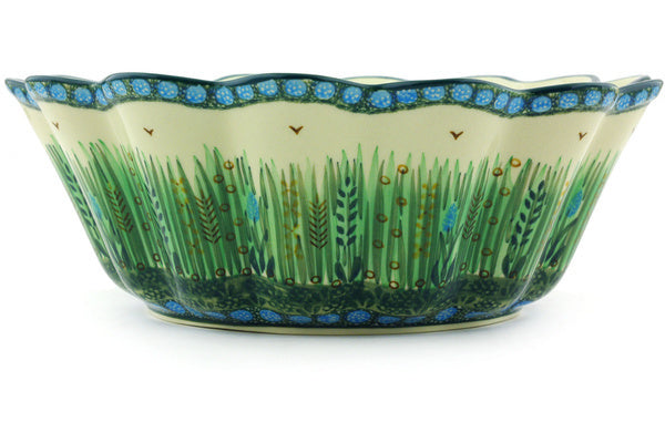 11" Scalloped Fluted Bowl Ceramika Artystyczna UNIKAT H6027G