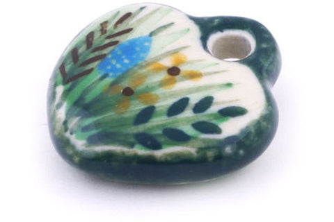 1" Heart Pendant Ceramika Artystyczna UNIKAT H6256G