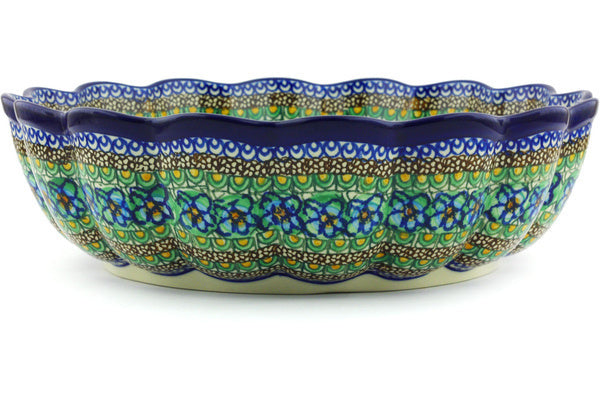 13" Scalloped Bowl Ceramika Artystyczna UNIKAT H6304G