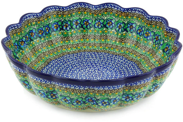 13" Scalloped Bowl Ceramika Artystyczna UNIKAT H6304G