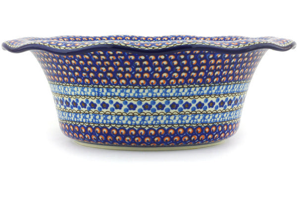 11" Scalloped Bowl Ceramika Artystyczna UNIKAT H6496G