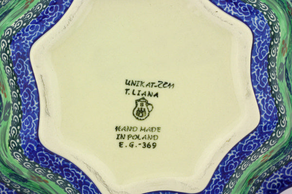 10" Scalloped Fluted Bowl Ceramika Artystyczna UNIKAT H6656G