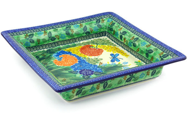 12" Square Platter Ceramika Artystyczna UNIKAT H6697G