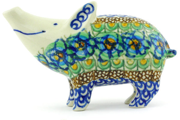 5" Pig Figurine Ceramika Artystyczna UNIKAT H6709G