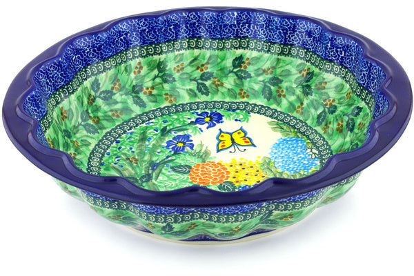 14" Fluted Bowl Ceramika Artystyczna UNIKAT H6840G