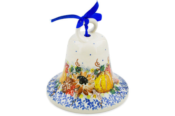 4" Bell Ornament Ceramika Artystyczna UNIKAT H7315J