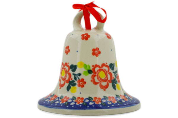4" Bell Ornament Ceramika Artystyczna UNIKAT H7319J