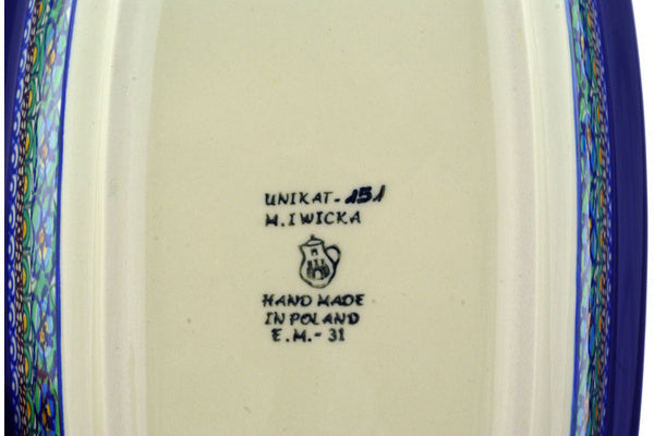 14" Oval Baker with Handles Ceramika Artystyczna UNIKAT H7548E
