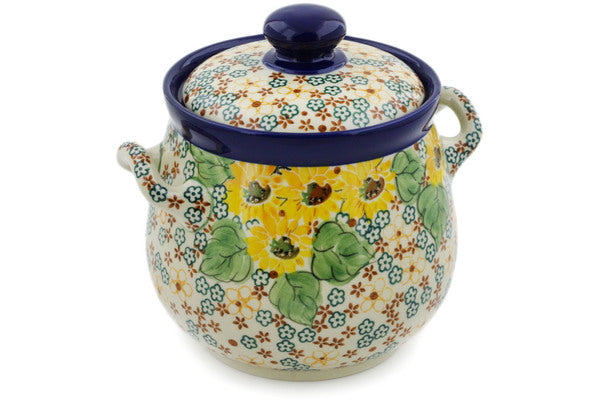 7" Jar with Lid and Handles Ceramika Artystyczna UNIKAT H7637J