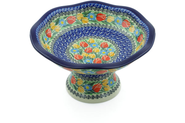 11" Bowl with Pedestal Ceramika Artystyczna UNIKAT H7701I