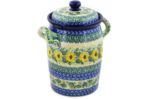 11" Jar with Lid and Handles Ceramika Artystyczna UNIKAT H8260J