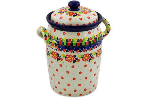 11" Jar with Lid and Handles Ceramika Artystyczna UNIKAT H8263J