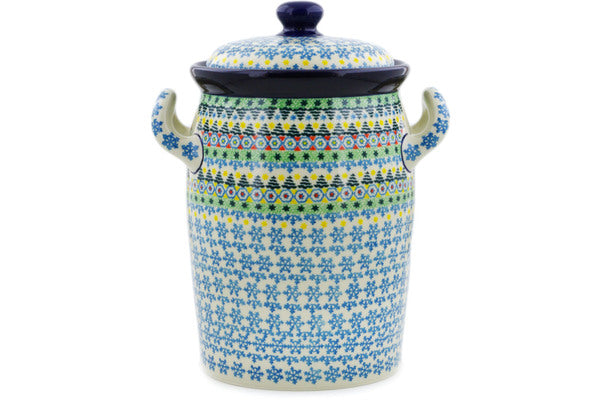11" Jar with Lid and Handles Ceramika Artystyczna UNIKAT H8264J
