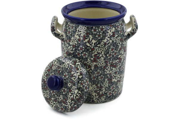 11" Jar with Lid and Handles Ceramika Artystyczna UNIKAT H8265J