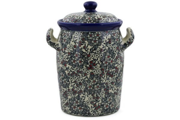 11" Jar with Lid and Handles Ceramika Artystyczna UNIKAT H8265J