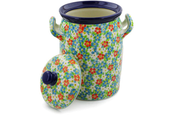 11" Jar with Lid and Handles Ceramika Artystyczna UNIKAT H8266J