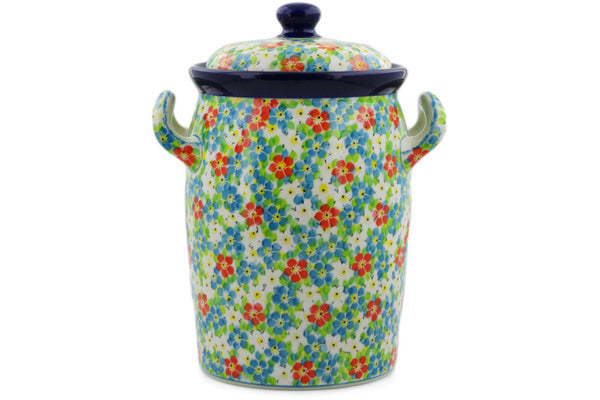 11" Jar with Lid and Handles Ceramika Artystyczna UNIKAT H8266J