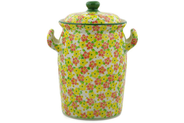 11" Jar with Lid and Handles Ceramika Artystyczna UNIKAT H8267J