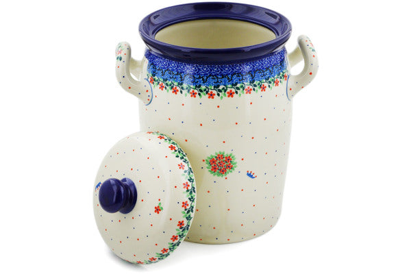 11" Jar with Lid and Handles Ceramika Artystyczna UNIKAT H8269J