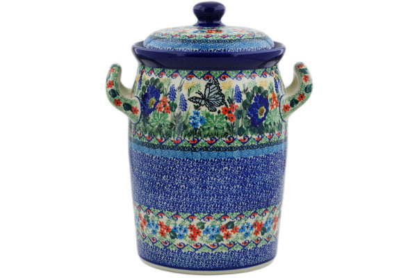 11" Jar with Lid and Handles Ceramika Artystyczna UNIKAT H8272J