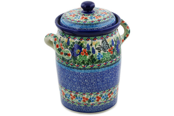 11" Jar with Lid and Handles Ceramika Artystyczna UNIKAT H8272J