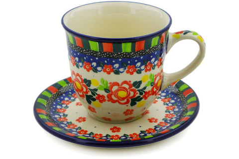 10 oz Cup with Saucer Ceramika Artystyczna UNIKAT H8331J