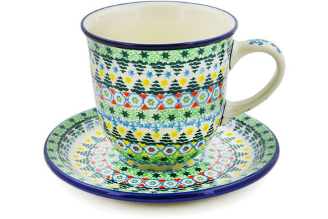 10 oz Cup with Saucer Ceramika Artystyczna UNIKAT H8332J
