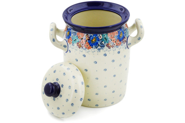 9" Jar with Lid and Handles Ceramika Artystyczna UNIKAT H8543J