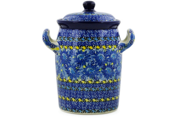 9" Jar with Lid and Handles Ceramika Artystyczna UNIKAT H8548J