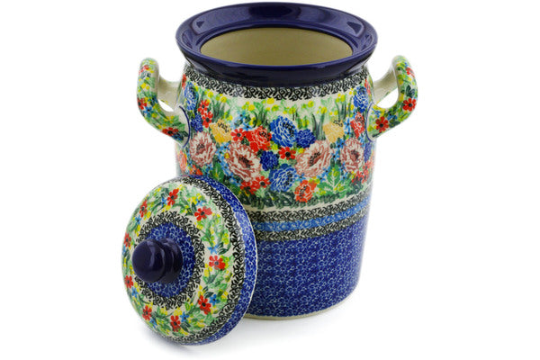 9" Jar with Lid and Handles Ceramika Artystyczna UNIKAT H8557J