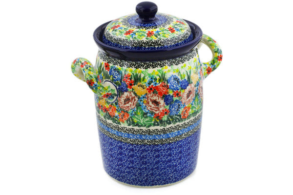 9" Jar with Lid and Handles Ceramika Artystyczna UNIKAT H8557J