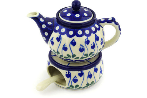 15 oz Tea or Coffe Pot with Heater Ceramika Artystyczna H8655F