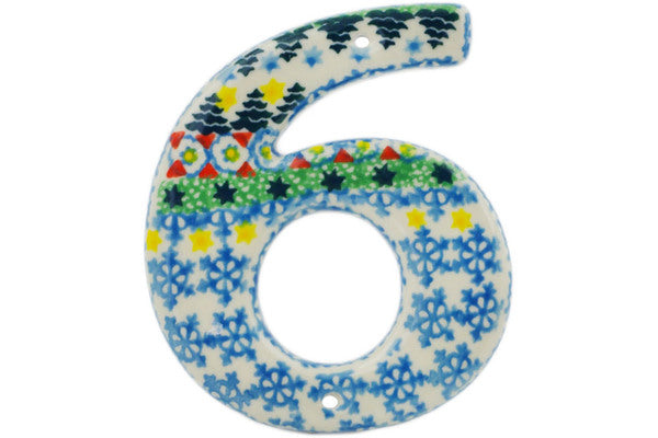 4" Hanging Number Ceramika Artystyczna UNIKAT H8929J