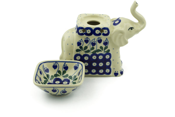 7" Elephant Candle Holder Ceramika Artystyczna H9747I